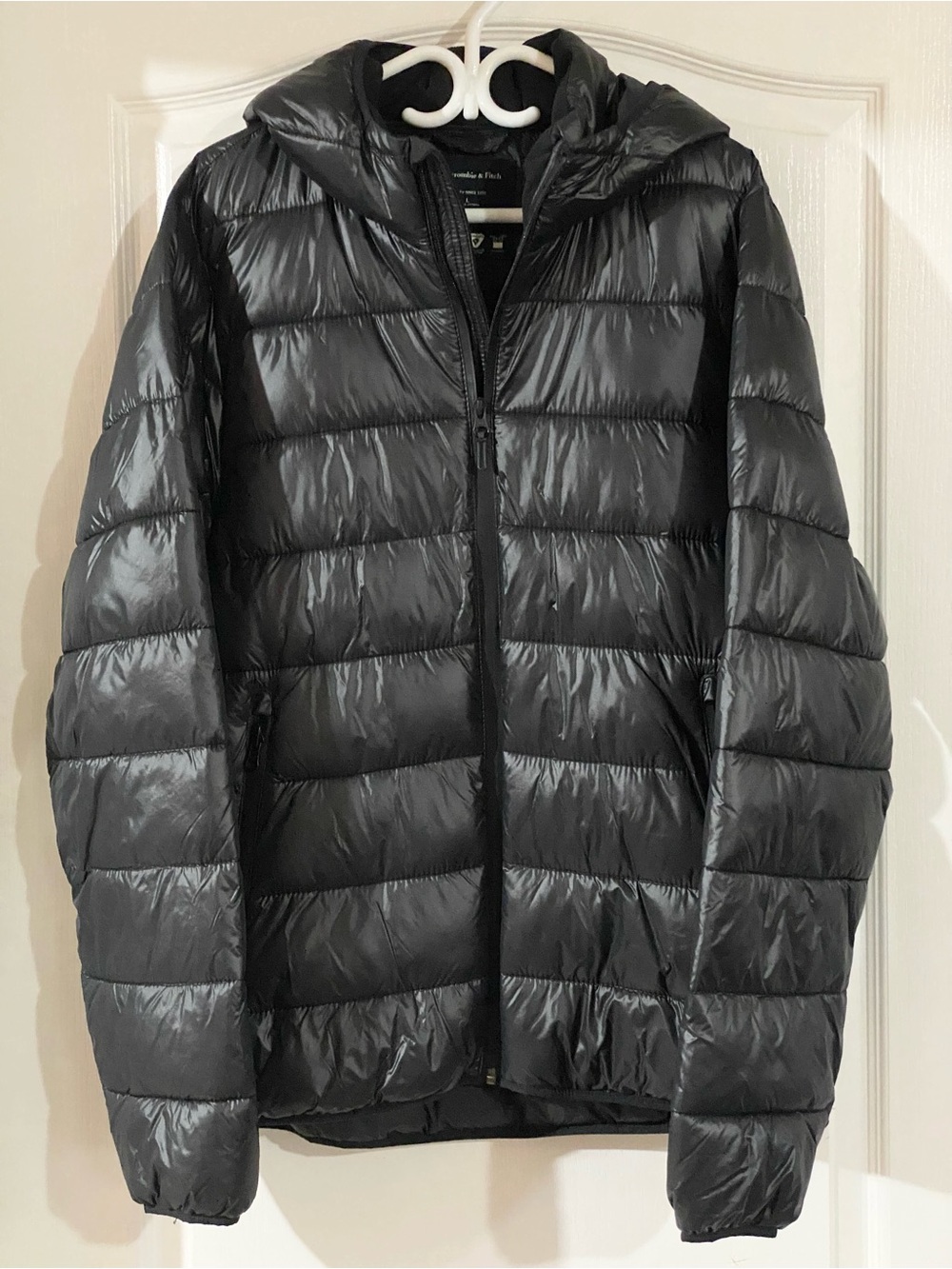 Abercrombie & Fitch Primaloft Black Hooded Puffer Jacket Size
